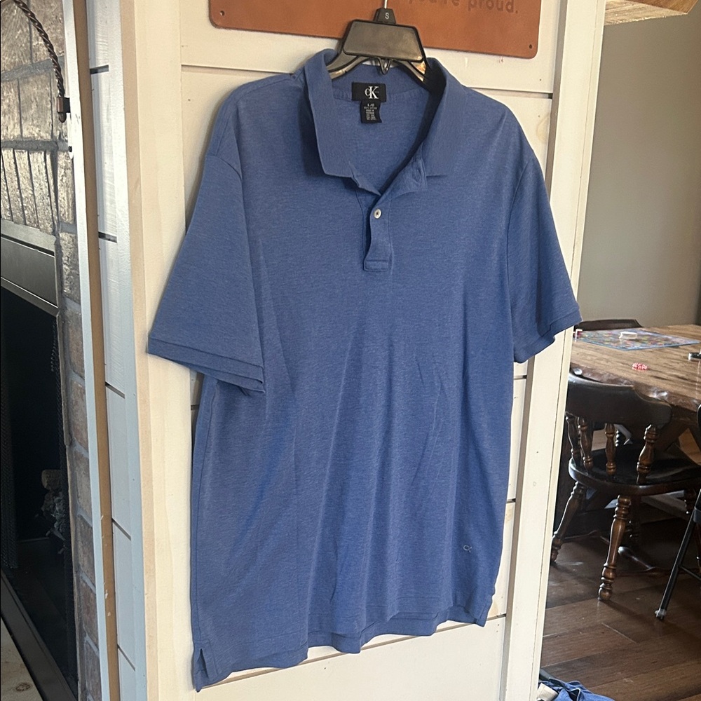 Calvin Klein Men's Polo Shirt in Blue